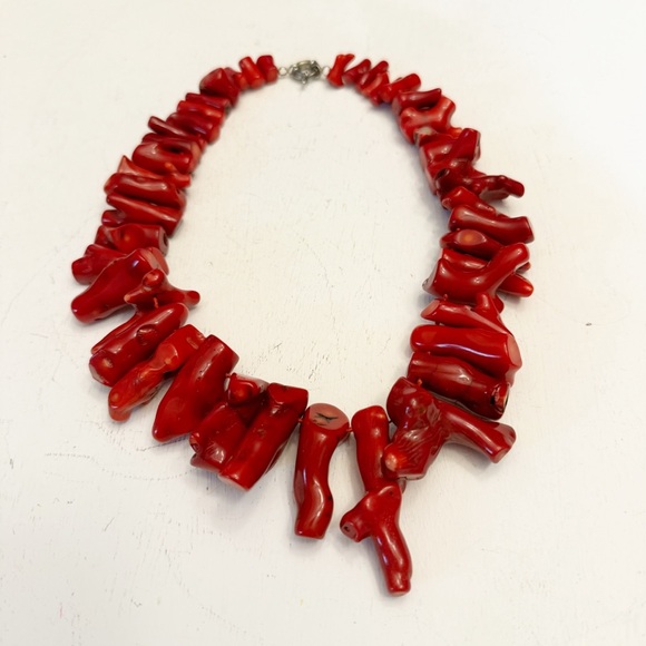 Gorgeous Old Natural Chunky Tibetan Natural Coral Rods Vintage 1990s - Picture 2 of 13